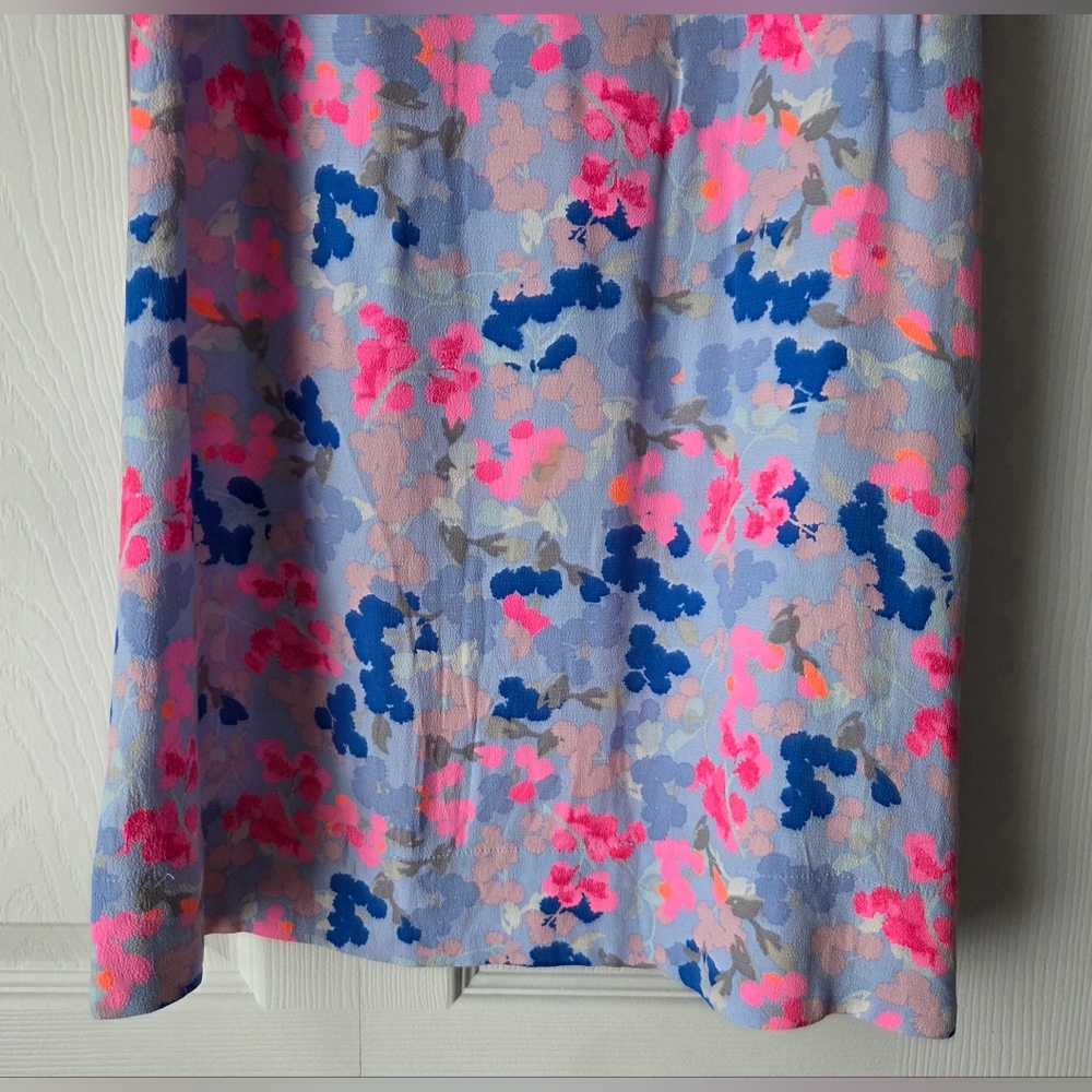 Joules Ava Pink And Blue Floral Sleeveless Shift Dress Size 4 - Picture 8 of 11